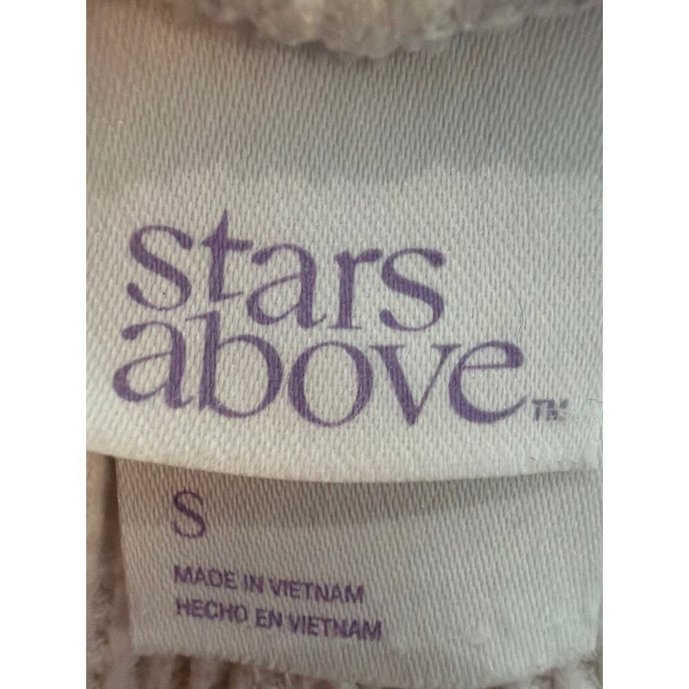 Stars Above Womens Waffle Knit Lounge Shorts Cream Off White Small Side Pockets - Picture 6 of 7